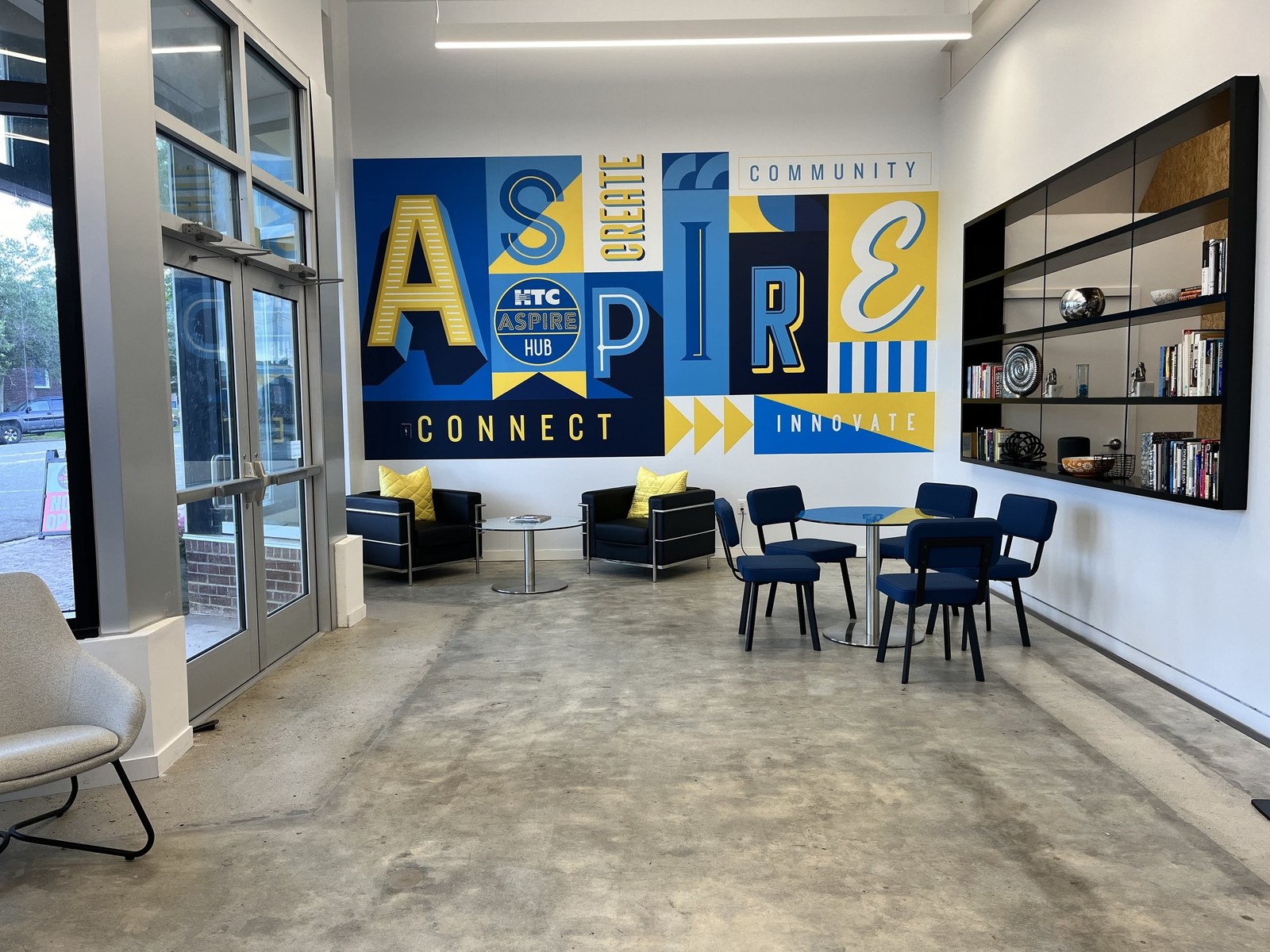 The ASPIRE mural inside the HTC Aspire Hub